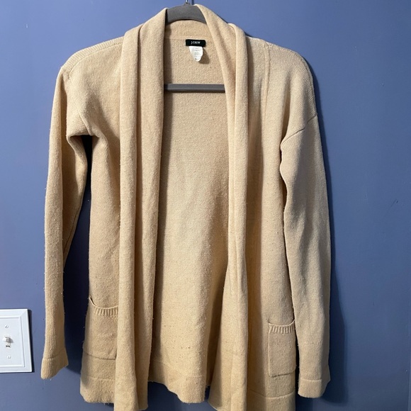 J.Crew Beige Wool Cashmere Cardigan Sweater XS - Picture 6 of 7